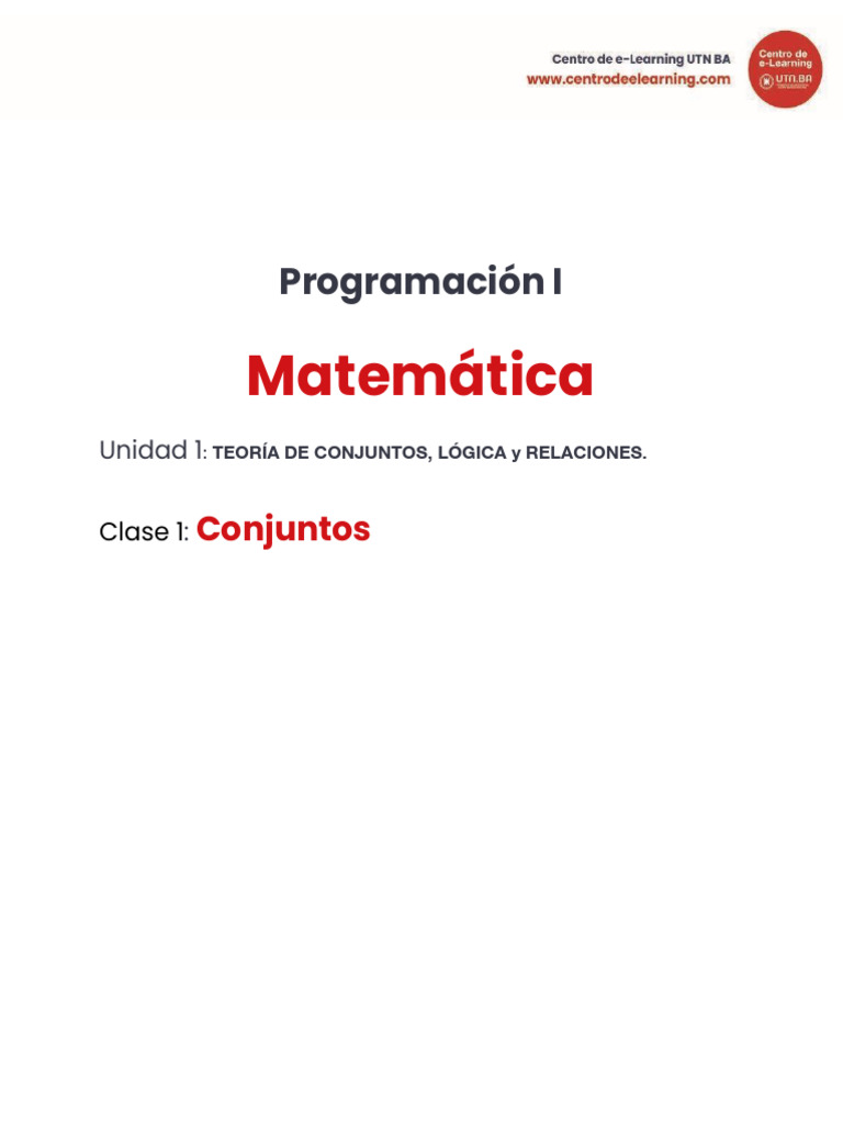 Clase 1 - Matemática | PDF