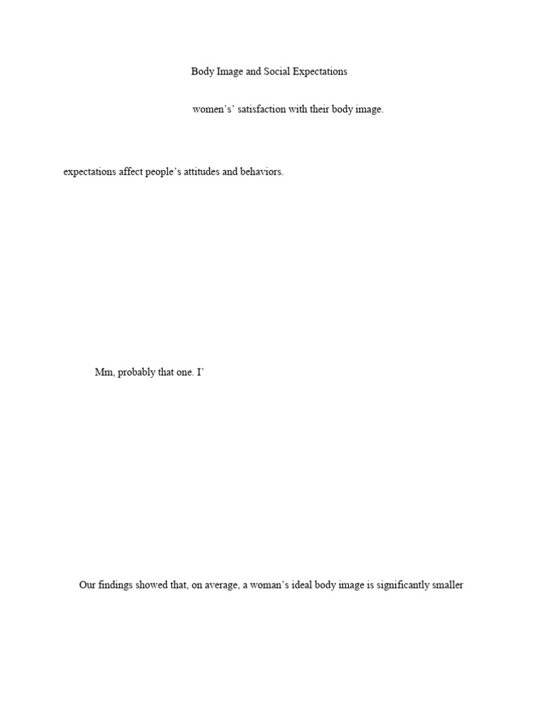 Body Image and Social Expectations | PDF | Body Image | Cognitive Science