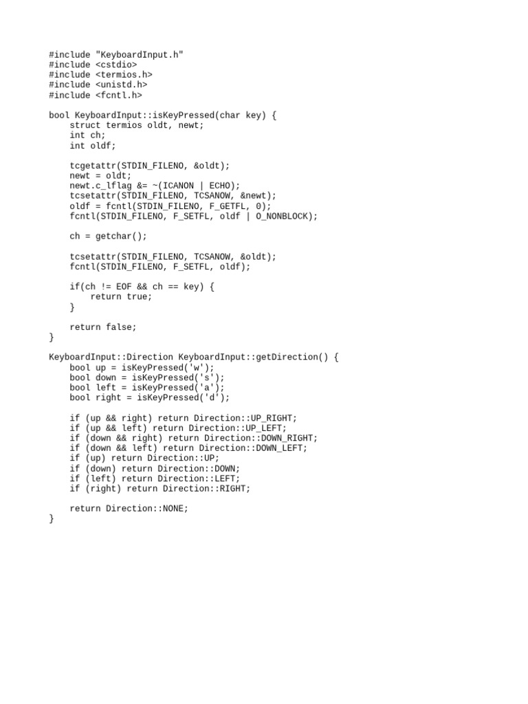 Keyboard Input Handling in C++ | PDF