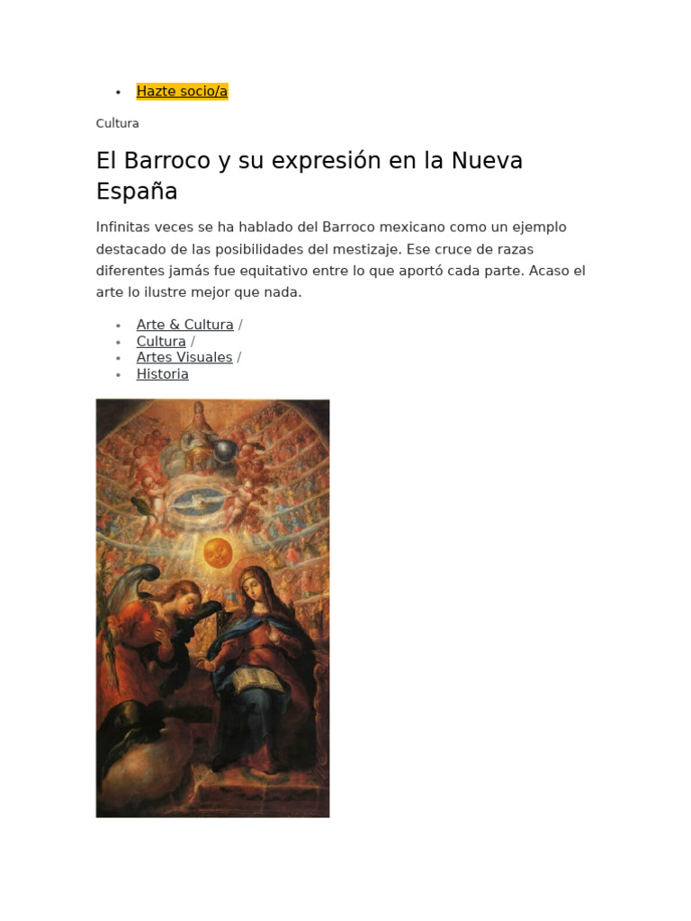 El Barroco en La Nueva España | PDF | Barroco | Nueva españa