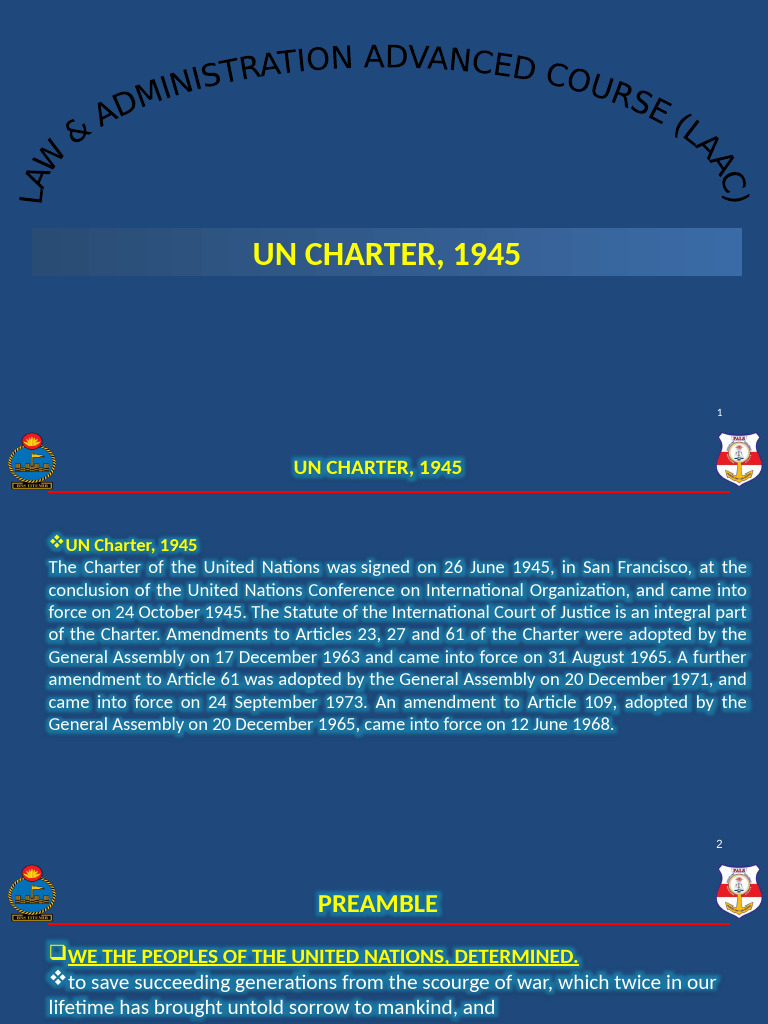 UN Charter of 1945 Overview | PDF | United Nations Security Council ...