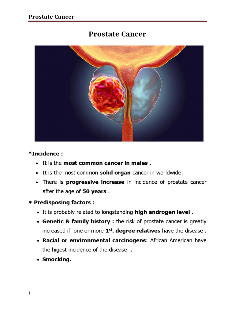 Prostate Cancer Overview and Management | PDF | Prostate Cancer | Prostate
