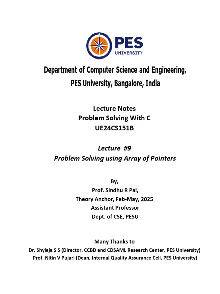 Ue24cs151b 20250312143624 | PDF | Pointer (Computer Programming ...