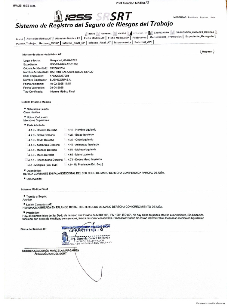 Reporte Riesgos de Trabajo | PDF