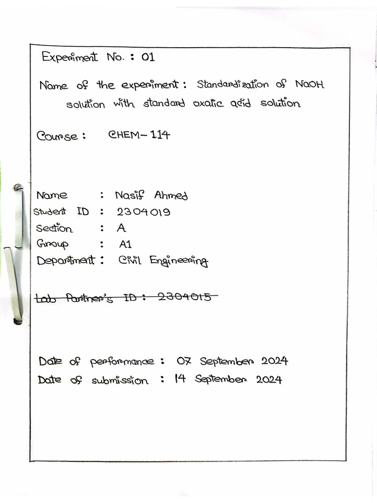 Experiment 1 | PDF
