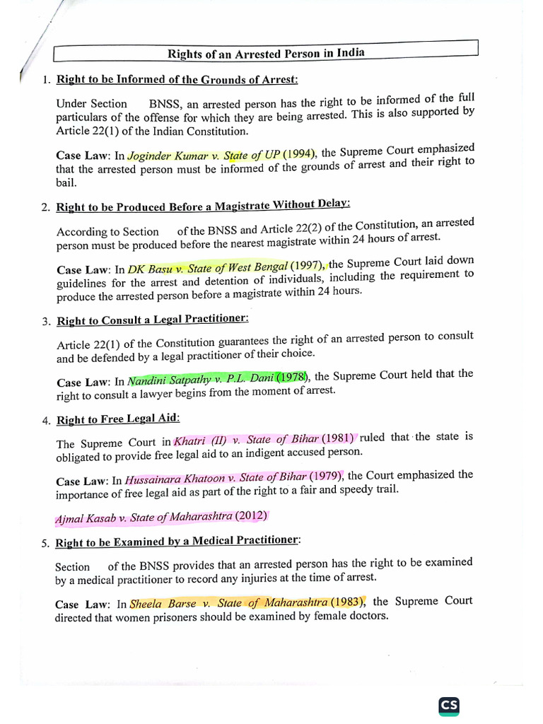 Right of Arrested Person | PDF
