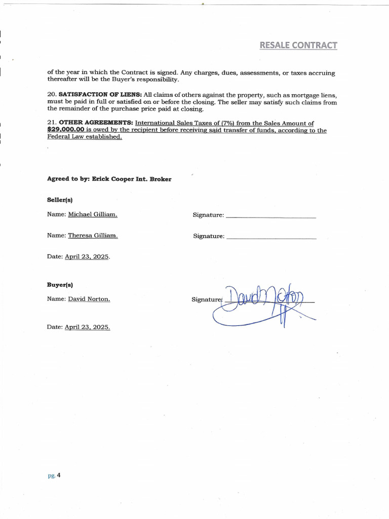 Sales Contract Signed DN | PDF