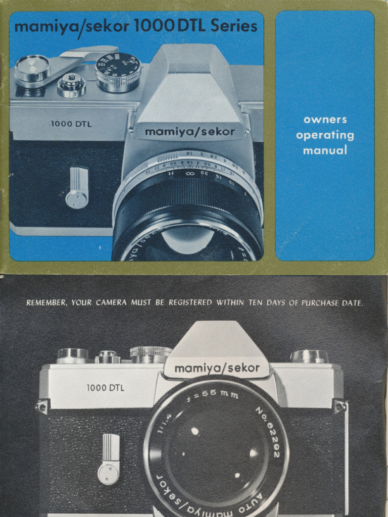 MamiyaSekor 1000 DTL Camera Manual PDF