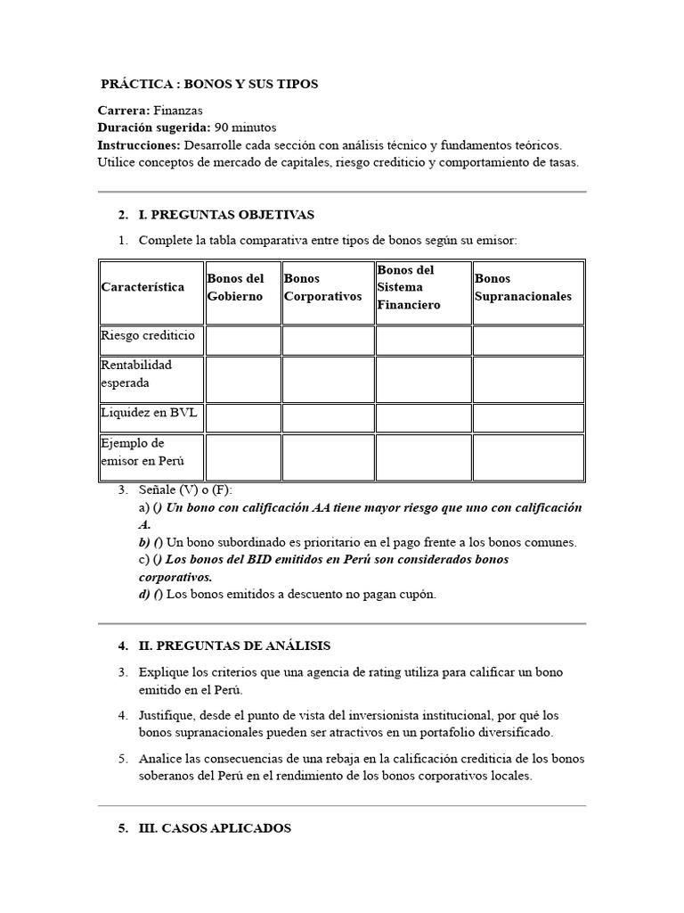 Tipos de Bonos y Análisis Financiero | PDF | Bonos corporativos ...