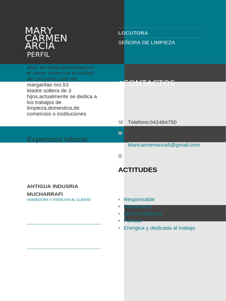 Curriculum Vitae Mary | PDF