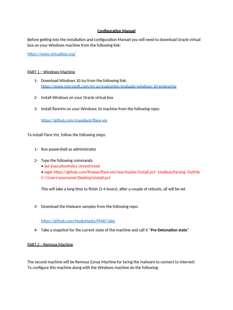 Setting Up Flare VM and Remnux Lab | PDF | Microsoft Windows | Windows 10