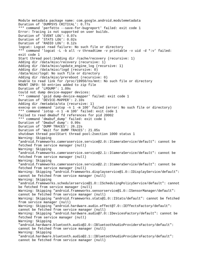 Android Module Metadata Logs Analysis | PDF | System Software ...