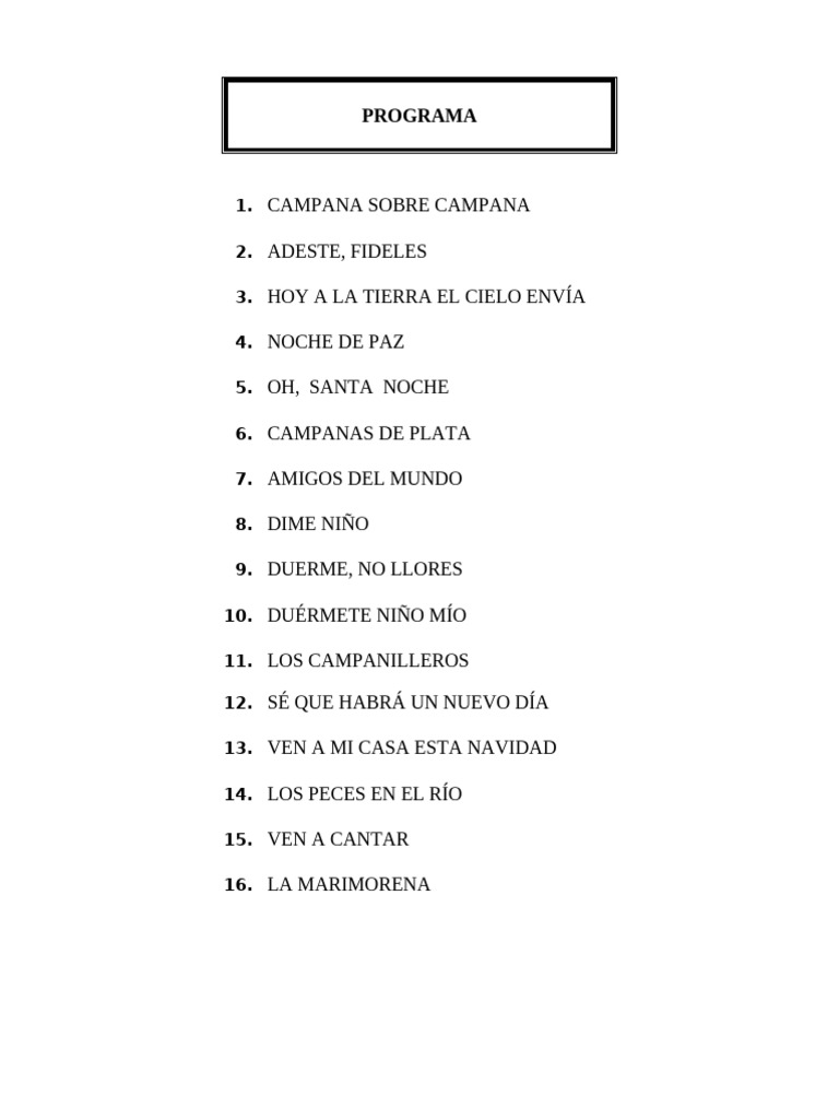 Villancicos Tradicionales para Navidad | PDF | Nochebuena