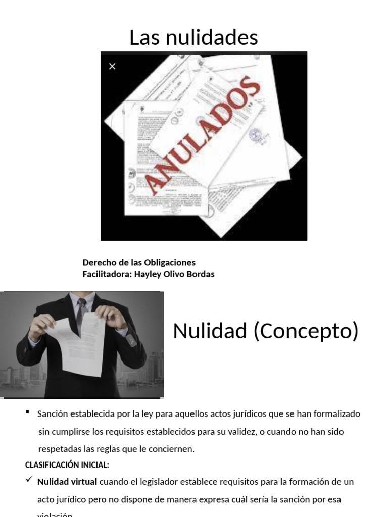 Clasificación y efectos de nulidades jurídicas | PDF | Nulo (ley ...