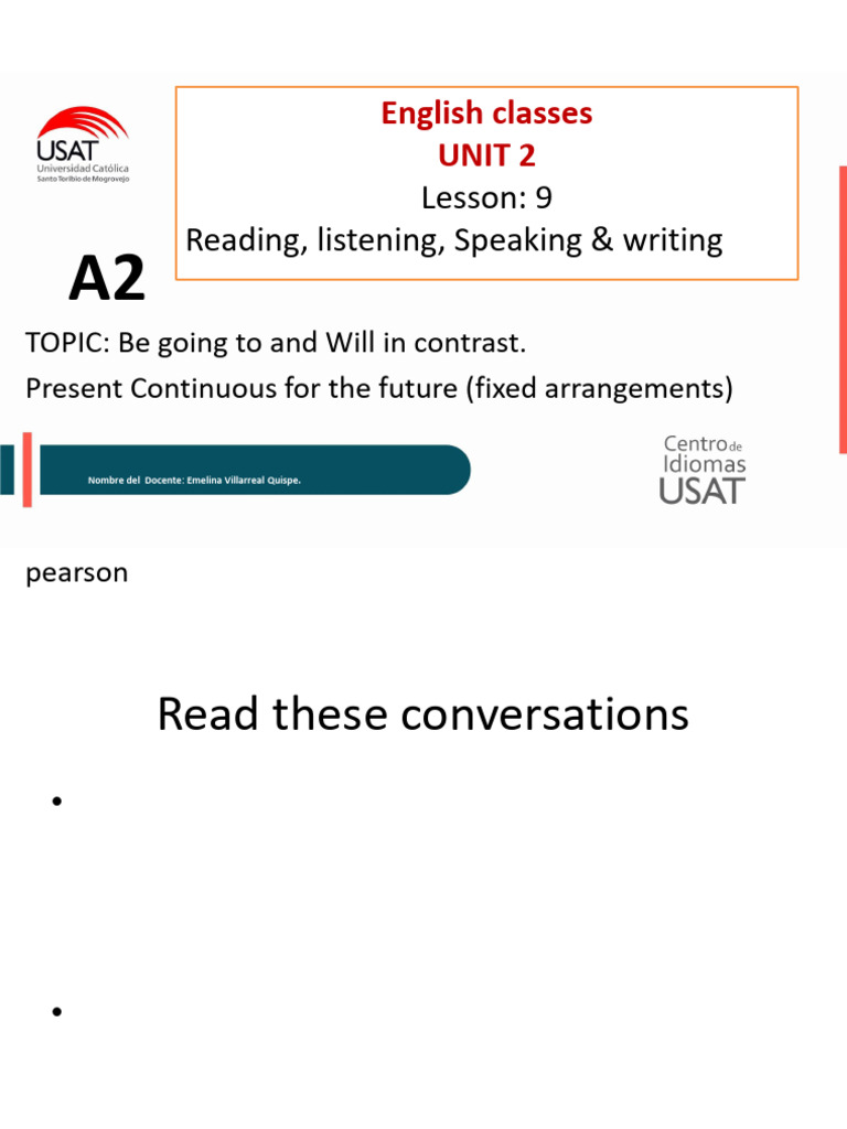 Future Tenses: "Be Going To" vs. "Will" | PDF | Languages | Foreign ...
