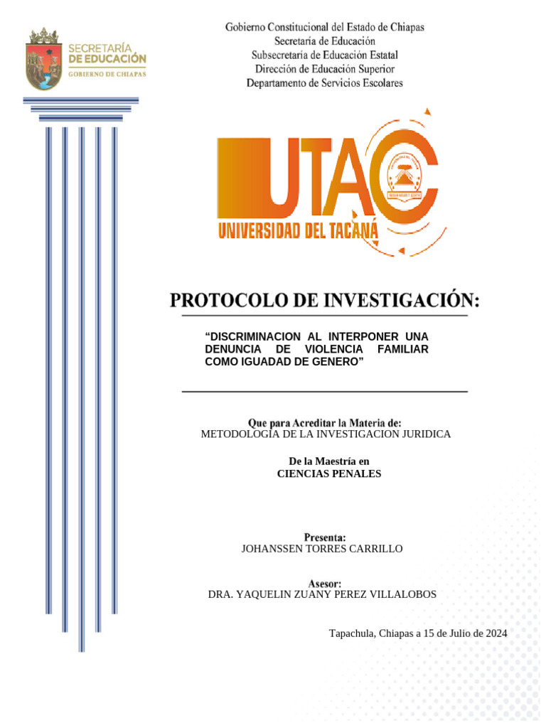 JOHANSSEN TORRES CARRILLO. - Formato de Protoco de Investigación. | PDF ...