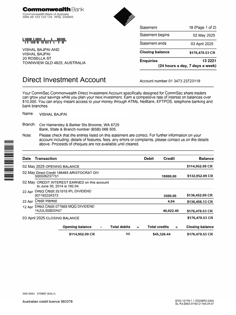 CommSec Direct Investment Account Overview | PDF | Banks | Debits And ...