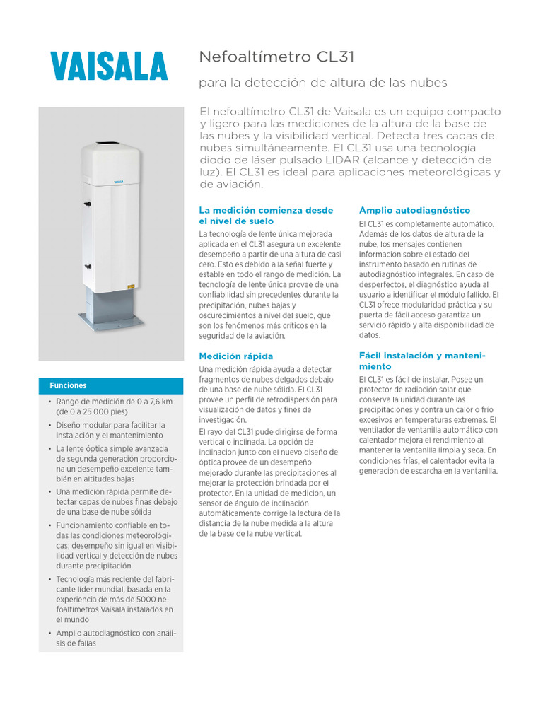 CL31 Datasheet B210415ES G | PDF | Nube | Medición