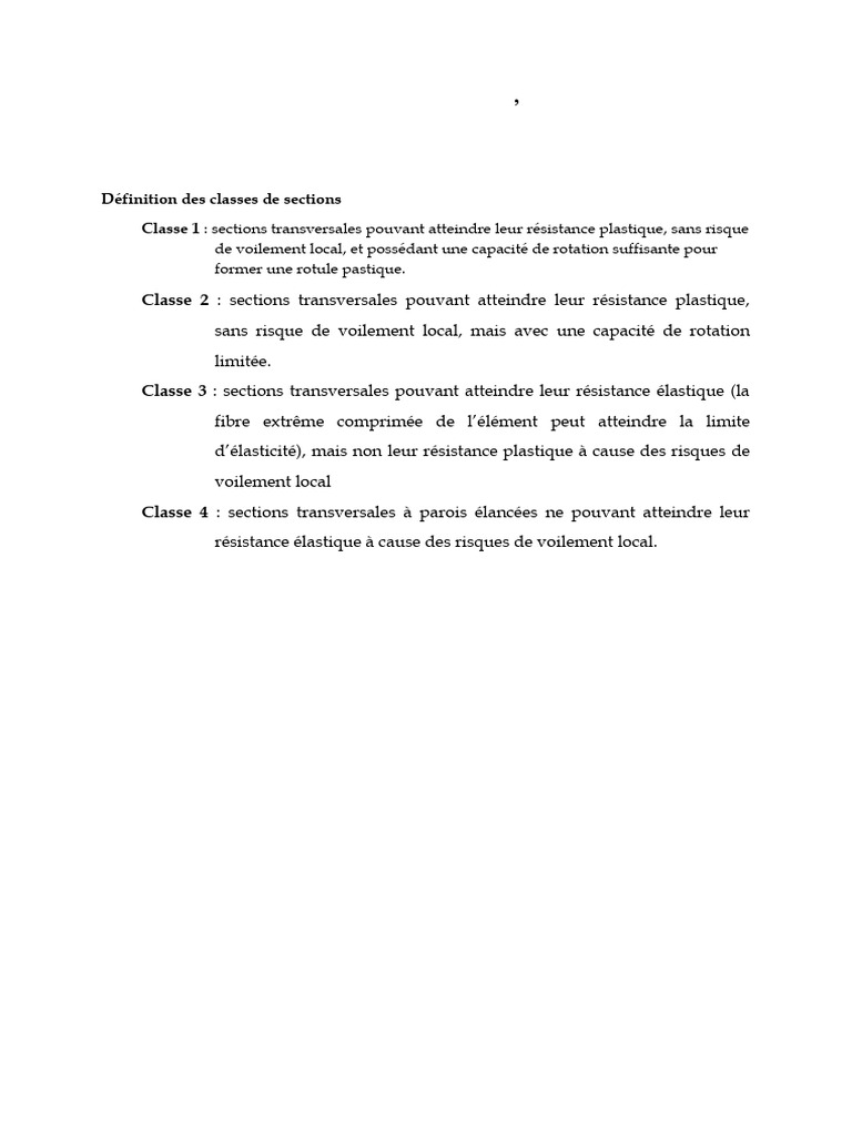 Classification des sections Eurocode 3 | PDF | Résistance des matériaux ...
