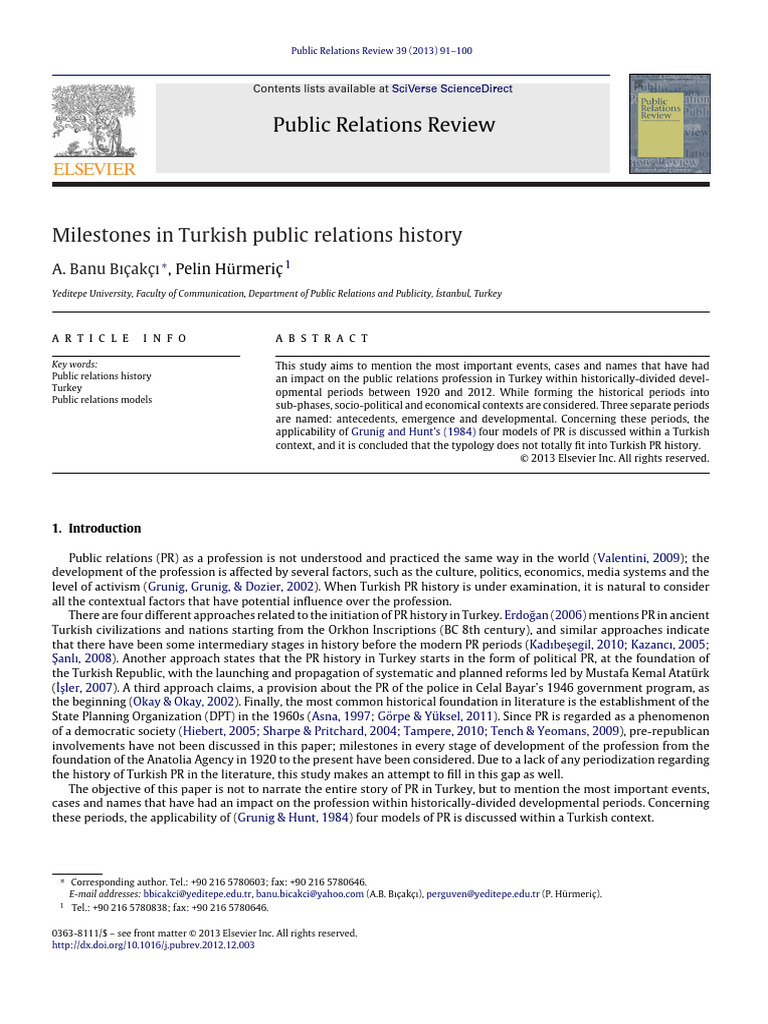 Milestones in Turkish Public Relations | PDF | Mustafa Kemal Atatürk ...