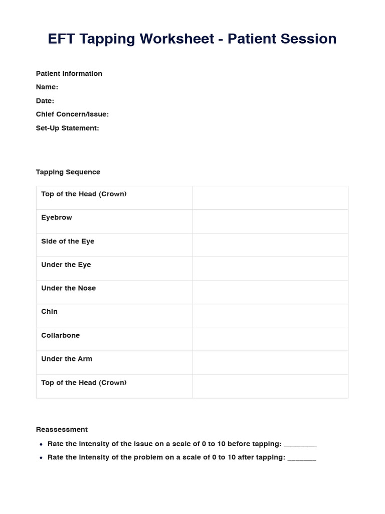 EFT Tapping Worksheet for Anxiety | PDF