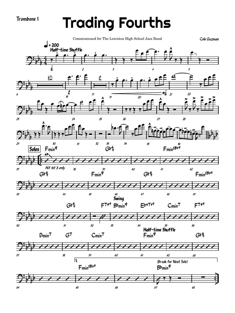 Trading Fours-Trombone - 1 | PDF | Jazz | Popular Music