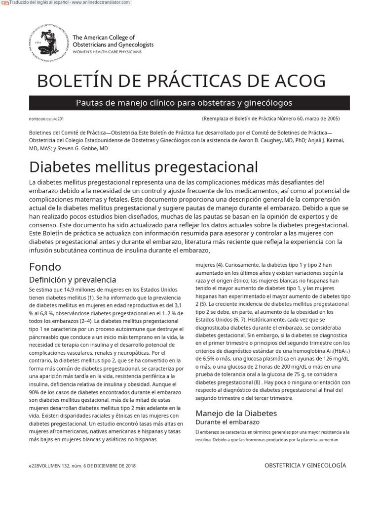 Pregestational Diabetes Mellitus | PDF | Diabetes | El embarazo