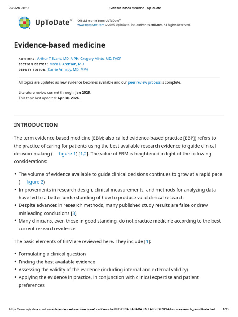 Evidence Based Medicine Uptodate Pdf Evidence Based Medicine
