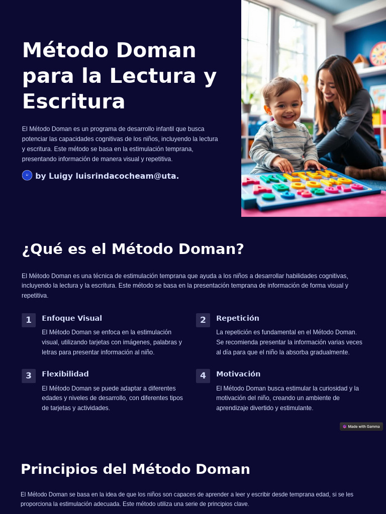 Metodo Doman para La Lectura y Escritura | PDF | Aprendizaje ...