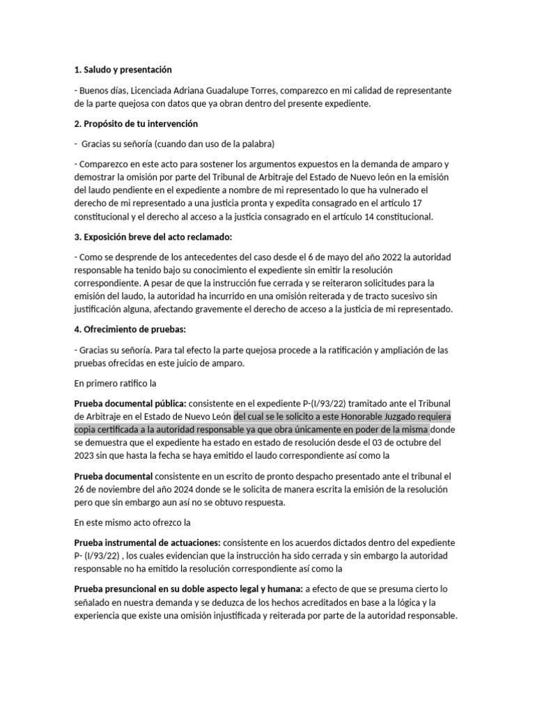 Amparo por omisión de laudo laboral | PDF | Gobierno | Justicia