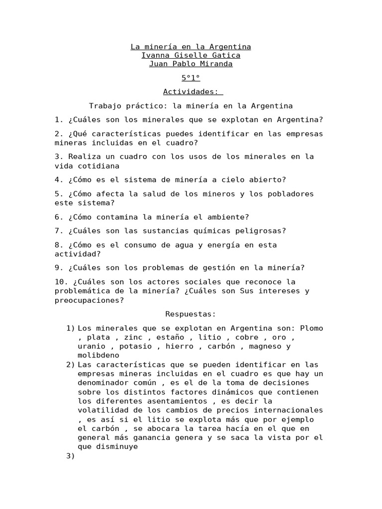 La Minería en La Argentina | PDF | Minería | Mineral