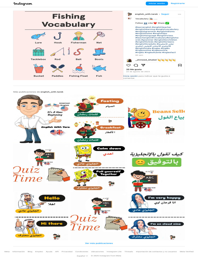 Tarek's AmericanEnglish??? Fishing Vocabulary ? ..... Follow ? Like ...