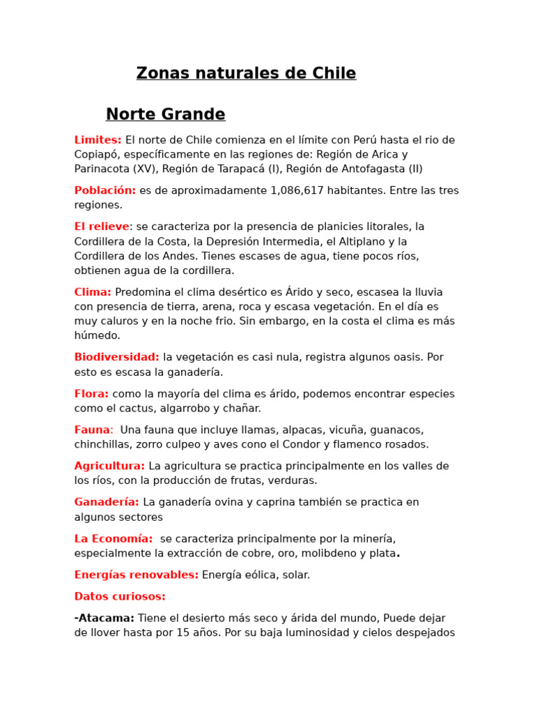 Recursos Naturales en Zona Central de Chile | PDF | Chile | Energía ...