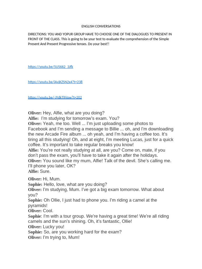 English Conversation Practice: Tenses | PDF