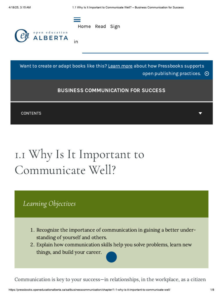 1.1 Why Is It Important To Communicate Well - Business Communication ...