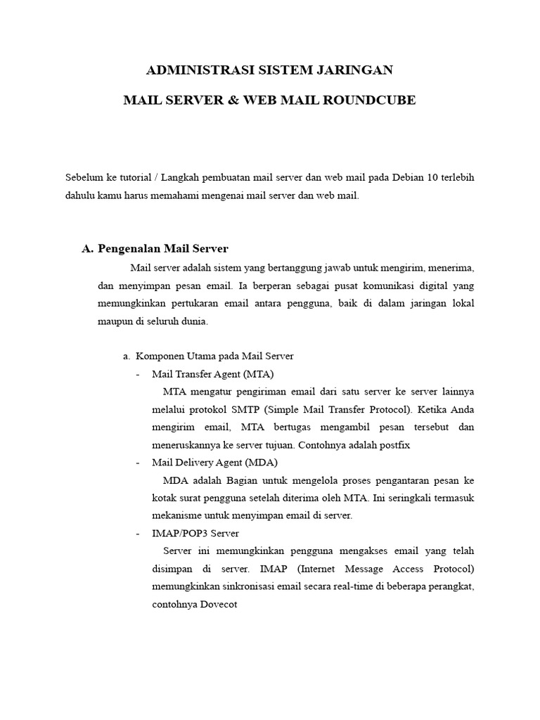 Konfigurasi Roundcube pada Mail Server | PDF