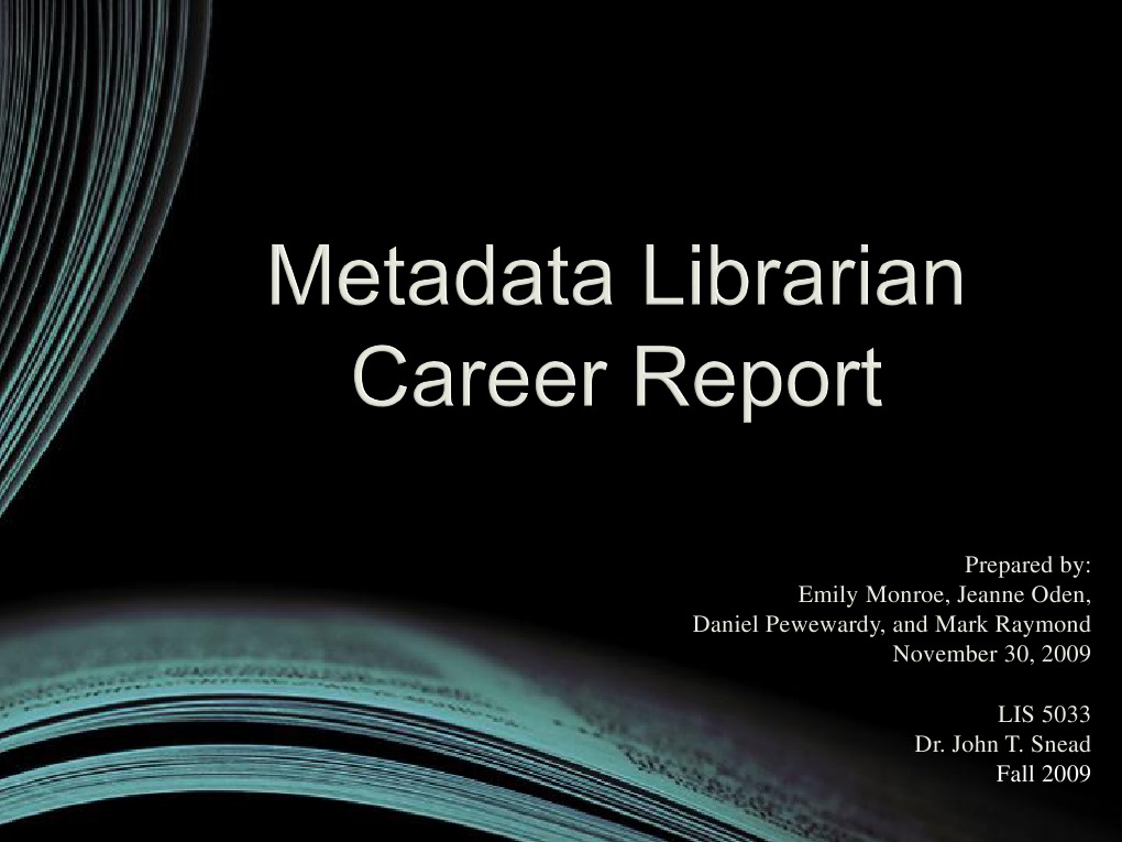 Metadata Librarianship Overview | PDF | Metadata | Librarian