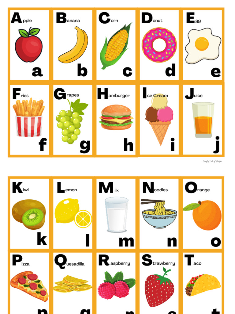 Alphabetical Food List Guide | PDF