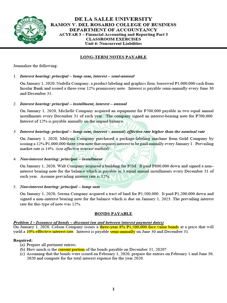 Non-Interest Bearing Note Entries | PDF | Bonds (Finance) | Interest