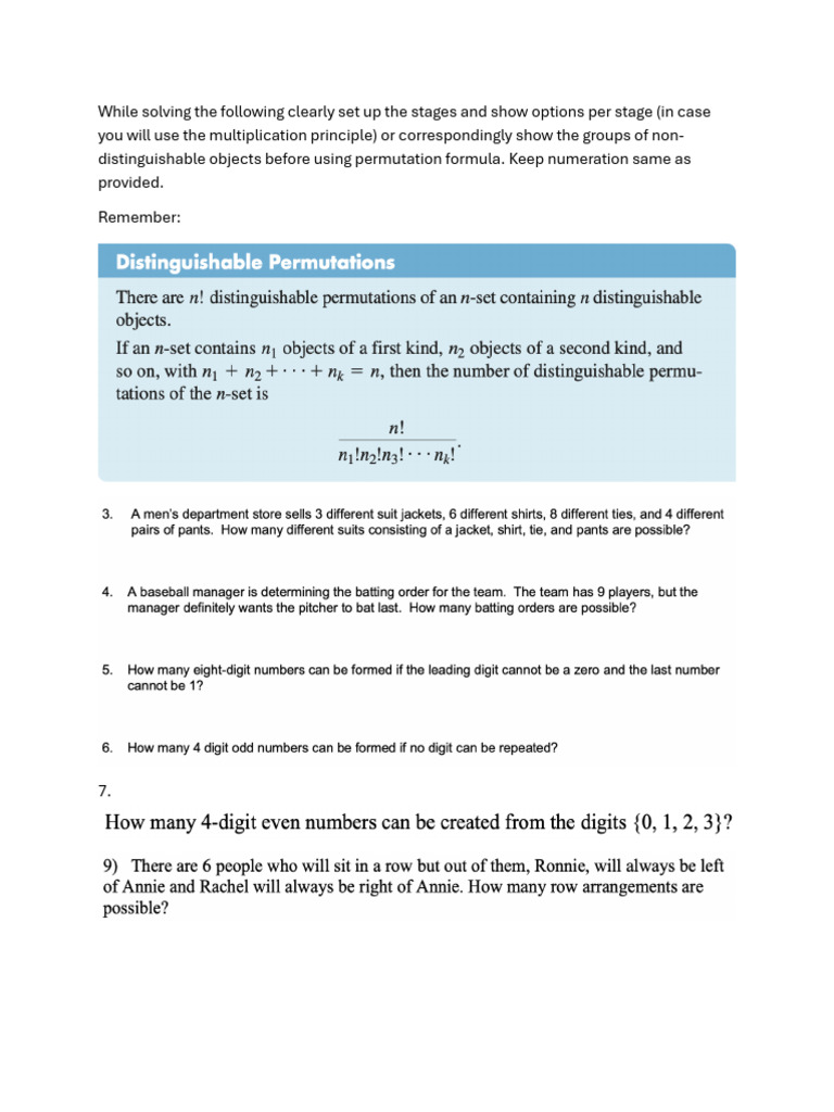 Stages and Options in Permutation Problems | PDF
