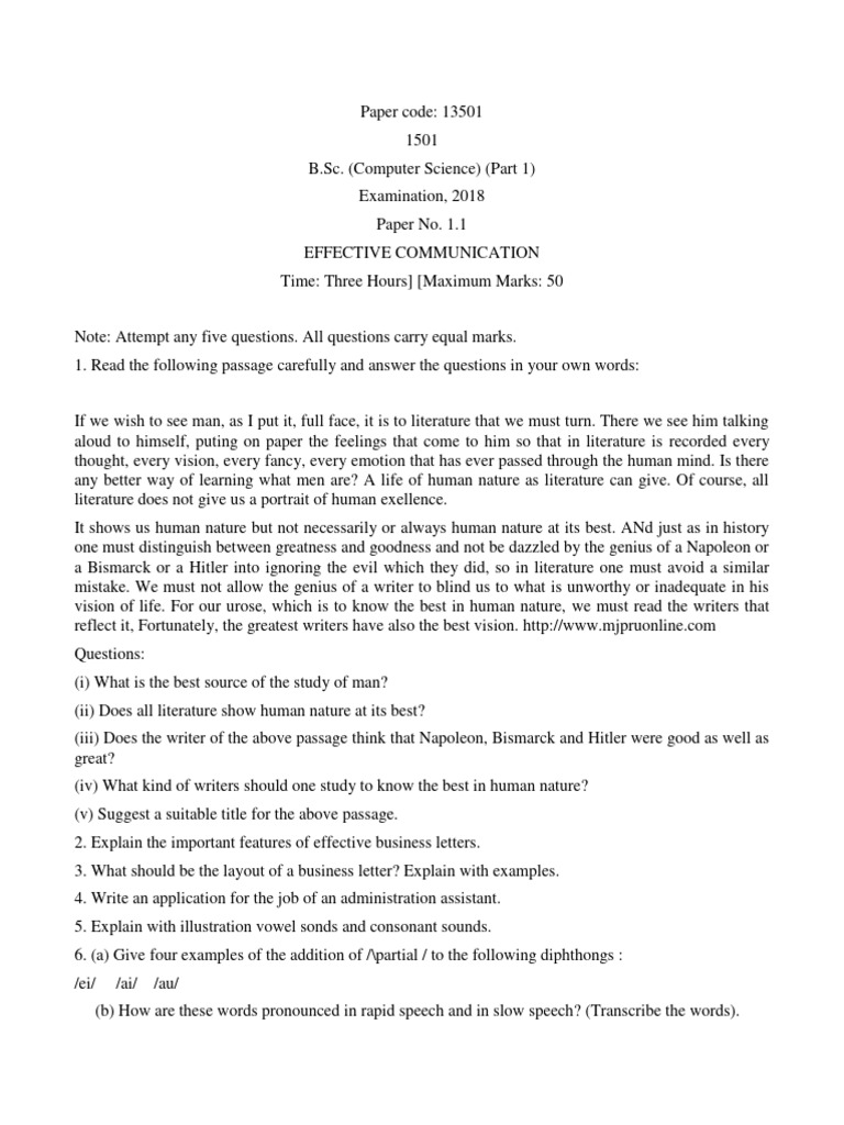 Effective Communication Exam Guide | PDF | Linguistics | Languages