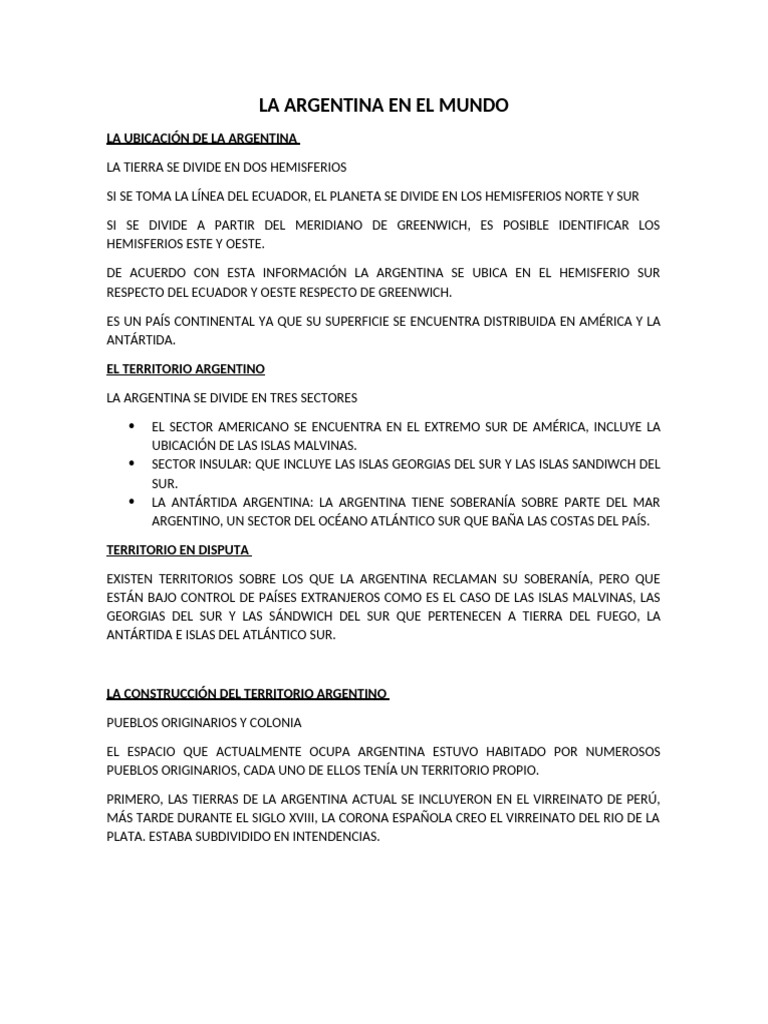La Argentina en El Mundo | PDF | Argentina | Américas