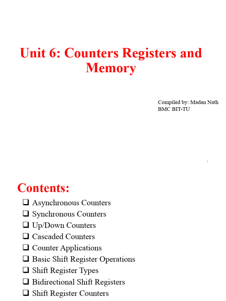 Unit 6 Counters Registers and Memory BitinfoNepal | PDF | Random Access ...