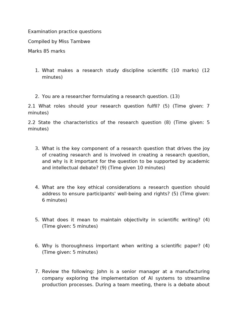 Practical Examination Practice Questions Memorandum - Student | PDF