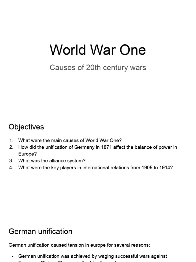 Long-Term Causes of World War One | PDF | German Empire | Balkans