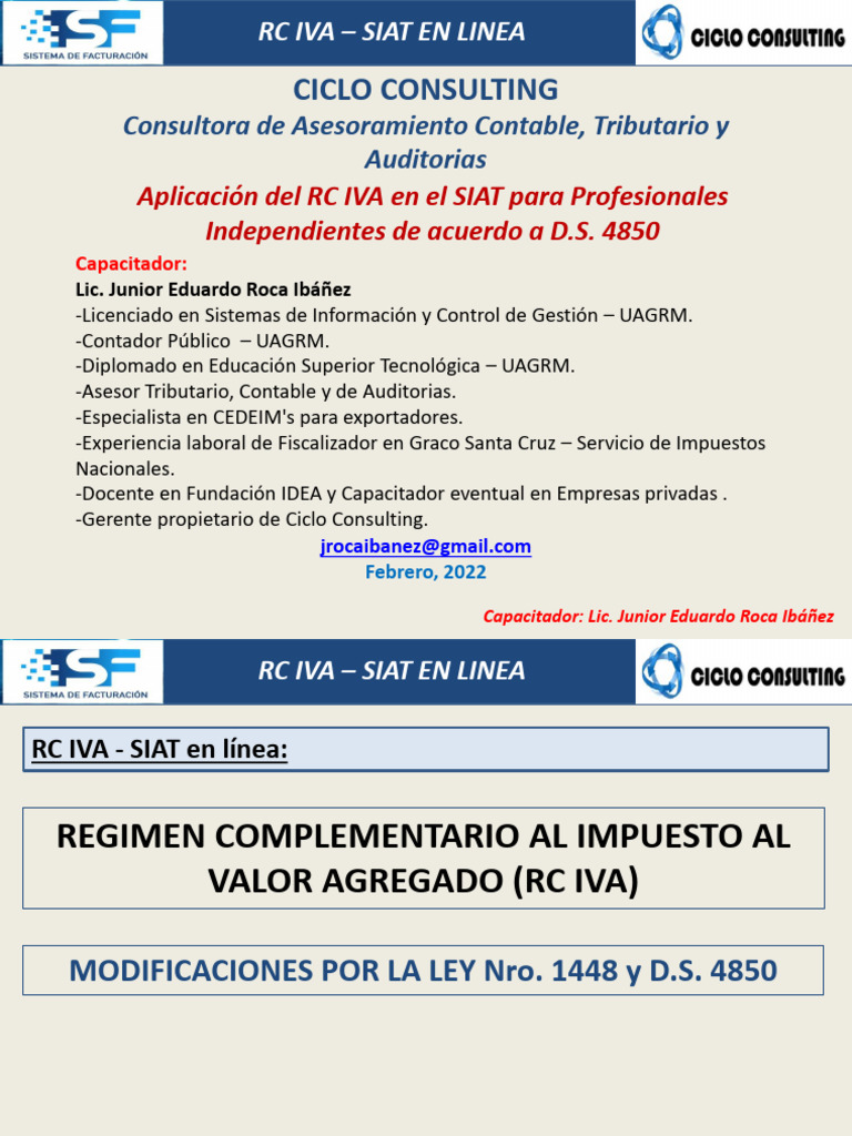 Capacitacion RC Iva 2023 | PDF | Impuestos | Impuesto al valor agregado