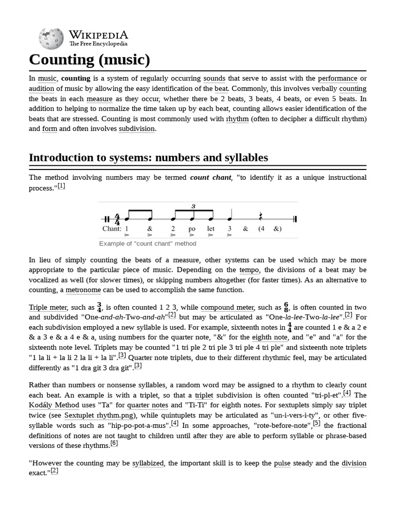 Music Counting Techniques Explained | PDF | Music Theory | Musical ...