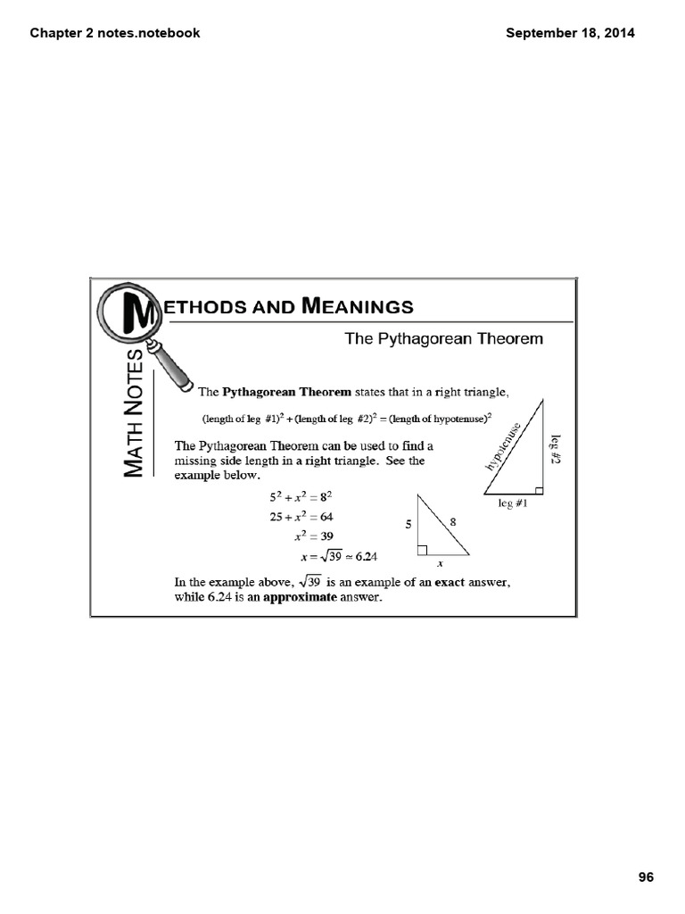CPM Algebra1 - Chapter - 2 - Notes - 20 | PDF