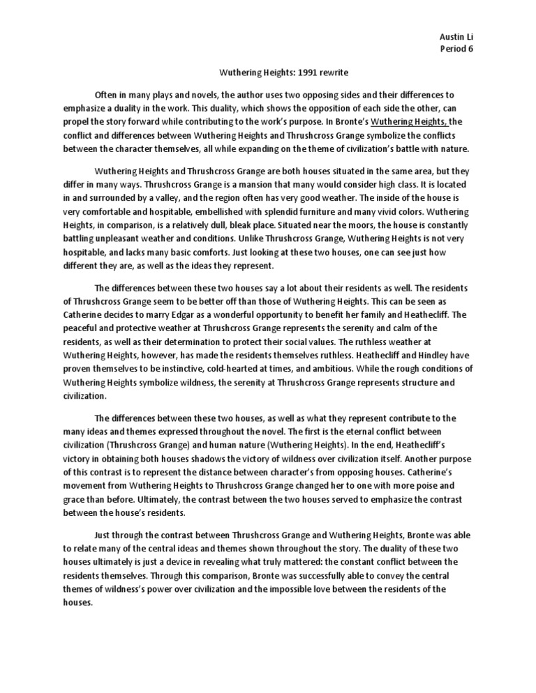 ≡Essays on Wuthering Heights. Free Examples of Research Paper Topics, Titles GradesFixer