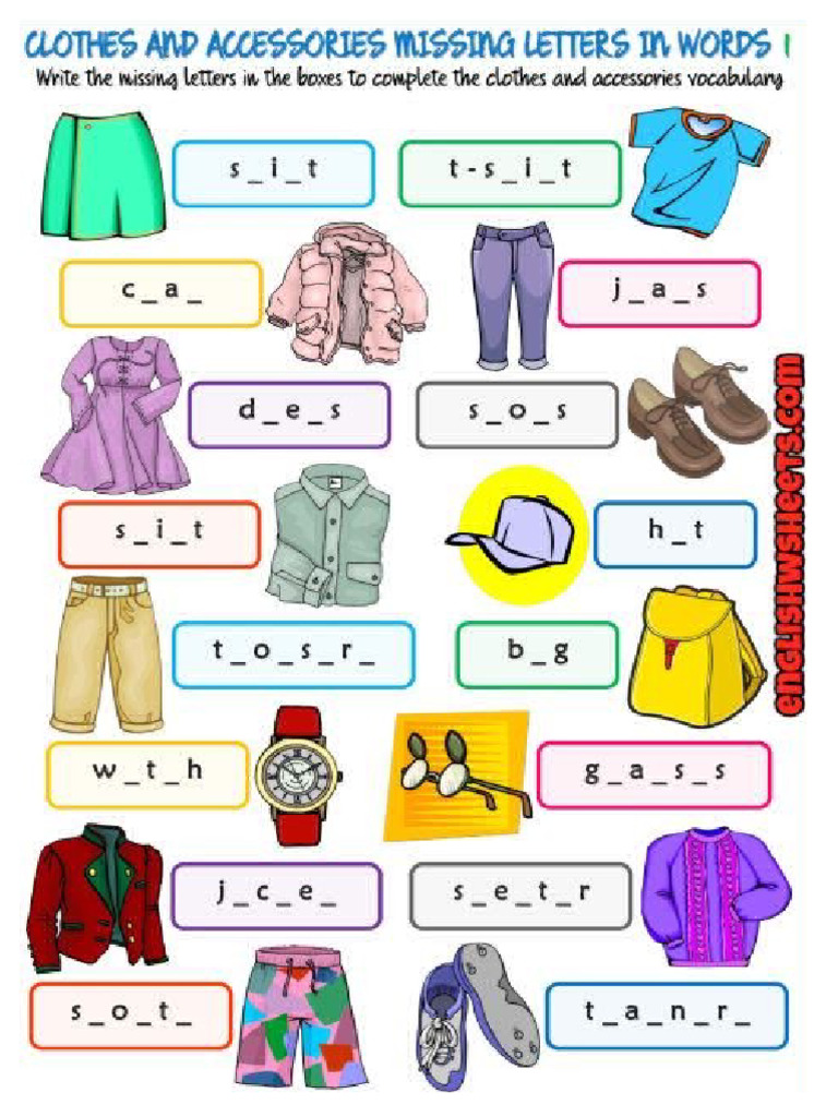 Clothes Worksheet | PDF